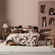 Linen House Kalena Cinnamon Duvet Doona Quilt Cover Set Double Bed Size