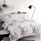Bedsure Marble Design Duvet Cover Set with Zipper Closure-Printed Bedding...