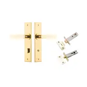 Iver Bronte Door Lever Handle on Chamfered Backplate Privacy Kit with Turn