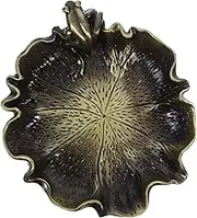 TEHAUX Ornament Ink Plate Dip Pen Dish Frogs Leaf Calligraphy Ink Frog Decor Tabletop Decor Decorative Table Top Decor Calligraphy Stationery Ink Well Watercolor Ink Dish Copper