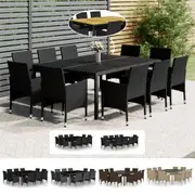 Garden Dining Set 11 Piece Multi Colours 200 cm/250 cm Table Length vidaXL