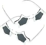 [MOBUTOFU] 2pcs Glasses Star Eyewear Pentagram Sunglass New Year Eyewear Star Shaped Eyewear Star Costume Retro Sunglass Funny Sunglass Toy Disco Eyewear Party Supplies Ac Modeling Man