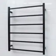 Radiant Towel Ladder 700mm x 830mm 6 Bar Clothes Towel Rail Matte Black BSLTR01