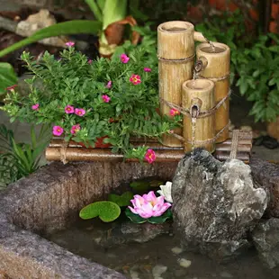 中式庭院假山流水景觀噴泉室內陽臺魚池戶外花園裝飾造景水池擺件