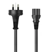 Cruxtec 1.8m 3Pin Plug to IEC-C13 Female AC Power Cable - 10A , SAA Approved ,1.0mm Copper Core - Black [PTP-100-18BK]