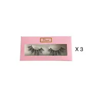 3D Mink False Eyelashes Reusable 3 Pairs Black Falsies Style Cece