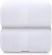 Towels - Premium Bath Towels Set 2 Piece - 100% Cotton, 460GSM,Highly Absorbent and Quick Dry Extra Large Bath Towel - H HOME-MART Super Soft Hotel Quality Towel New Darkgrey (White)