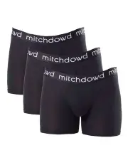 [Mitch Dowd] Men's Bamboo Long Leg Trunk 3 Pack in Black