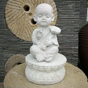 日式禪意小和尚佛像擺件枯山水景觀花園戶外仿真石雕小沙彌裝飾品