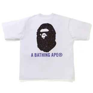 A Bathing Ape 1G80110082 LEOPARD RELAXED FIT TEE 寬版 短T (白紫)