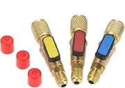 gohantee R134a HVAC A/C Straight Shut-Off Ball Valve Adapter 1/4 SAE Fit for R22 R12 Charging Hoses Air Condition Refrigerant Tools