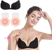 [SEDEX] Stick on Bra Strapless Push up Invisible with Adhesive Bra Sticky Rabbit Lift Nipple Covers for Backless Dress