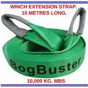 WINCH STRAP EXTENSION RECOVERY BOGBUSTER TOW 10000 KG MBS 10 METRE 4X4 TOW 4WD