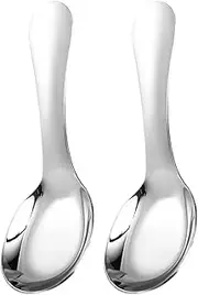 Ciieeo 2pcs Stainless Steel Kids Spoon Stirrer Spoon Soup Scoop Japanese Spoon Preschooler Utensils Small Spoons Dessert Spoon Condiments Salt Spoons Dinner Spoon Child Ramen Spoon Mini