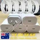 Bulk Lot For iPhone 14 13 11 20W Power Adapter USB Type-C Fast Charger PD Cable