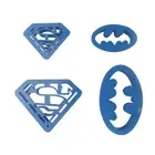 Set of 4 Batman Superman Fondant Embosser / Cookie Cutter