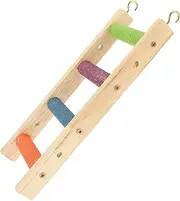 EXHUMKY Wooden Bird Ladder Parrot Climbing Toy Set for Cockatiel Parrot Toys Stairs and Platform Bird Cage Accessory Safe