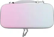 Carrying Case for 2 (2025) 7.9 Inch, 2 Protective Hard Shell, Portable Travel Case with 10 Game Card Pockets (Pink Green)