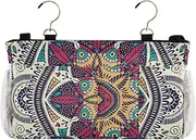 Amooorous Bedside Caddy Organizer Bed Organizer Hanging Pocket Bag for Remotes Phone,College Dorm,Camp,Baby Bed Rails Colorful Art Vintage Style Textures