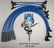 CHRYSLER 318-360 1971-1978 BLUE SMALL Cap HEI Distributor & Spark Plug Wires