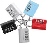TINEASUR Travel Security Cable Lock Zinc Alloy Padlock 4-dial Combination Lock for Luggage