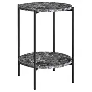 ALFORDSON Side Table Sofa Round Marble Shelf Grey