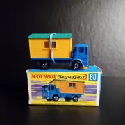 Matchbox Superfast #60 Office Site Truck "Rare Twin Rivet" In Orig G Box "Mint"