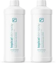 BRIOTECH Topical Skin Spray, Hypochlorous Acid Spray for Body & Face, Eyelid Cleanser, HOCl Facial Mist, Support Against Irritation, Calm Redness, Soothe Foot & Scalp, 32oz (2 Pack)