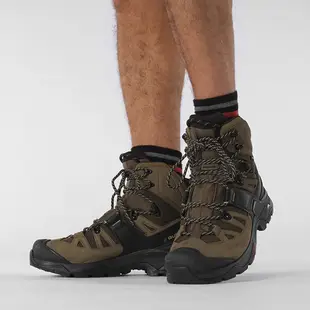 SALOMON 法國 41630700 QUEST 4 GTX 防水中筒登山鞋 男款 藻綠/棕/黑 33SL416307