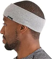[CHARM] Sports Headbands for Men - Reversible Moisture Wicking Sweat Absorbing Headband Cotton Made in Japan Gray Black