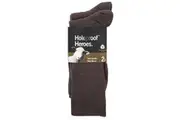 2 Pairs Holeproof Explorer Men Merino Wool Rib Business Crew Everyday Socks Brown Taupe