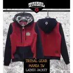 TRIBAL GEAR LADIES JACKET (HEATHERB GRAY/CRANBERRY)