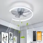 New 20" Ceiling Fans with Lights App & Remote Control,Stepless Dimmable 3 Colors