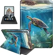 for Samsung Galaxy Tab S9 Plus Case 12.4" [SM-X810/X816B/X818U] - Soft TPU Buffer, PU Leather Cover, 360° Swivel Stand, Auto Wake/Sleep, Shockproof for Samsung Tab S9 Plus, The Roaming Turtle
