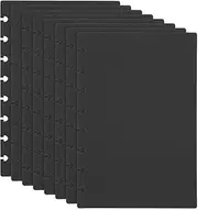 uxcell 4 Pair Discbound Notebook Cover, 5.75" x 8.74" Junior Size PP Disc Planner Cover for Arc Notebook Happy Planner Office Product, Black