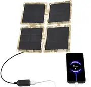 Portable Solar Charger | Compact Outlet Solar Panel Charger,Foldable Multifunctional High-Efficiency Camping Accessories for Fans Security Camera Supply Monitor Phone Outdoor Devices