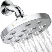 SparkPod Power Rain 6" Shower Head- High Pressure Rainfall - Unique Wide Spray