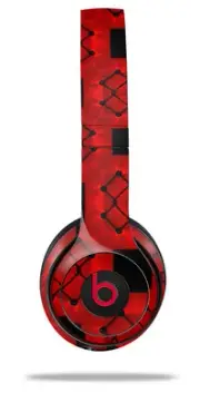 Skin Wrap for Beats Solo Wireless 2 3 4 Criss Cross Red SKIN ONLY