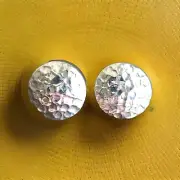 Erick's Sterling Hammered Silver Button Earrings Taxco.925