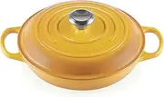 [Le Creuset] Signature Enamelled Cast Iron Shallow Casserole Dish with Lid, 26 cm, 2.2 litres, Nectar, 21180266724430