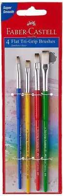 @ Faber Castell 4 Flat Tri Grip Brushes For Painting t917