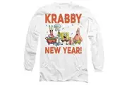 SpongeBob SquarePants Unisex Adult Krabby New Year T-Shirt (White) - UTTV10546