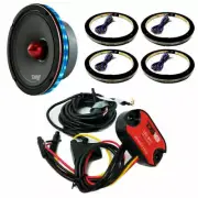 4x Universal RGB Speaker Light Rings 8" LED Bluetooth Remote Control DS18