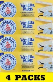 4x Voortman VANILLA Wafers Cookies 10.6 Oz Pack NEW FREE SHIPPING - 4 Packs