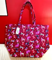 Vera Bradley Essential Grand Tote Bag Holiday Hounds NWT