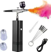 Folgtek Makeup Airbrush Kit Sprayer Paint Spray 32PSI with Compressor Portable Cordless Rechargeable Spray Gun for Multi-Purpose Like Makeup, Cake Decoration, Coloring Patterns, Nail Art, Tattoo