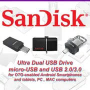 SanDisk 16G 32GB 64G 128GB 256G USB Dual Flash Drive 3.0 micro OTG Android Phone