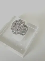 14KT.W/Gold Cluster Ring with 2.25 CT. Natural Diamonds, Size 7.75,11.80 Gr.
