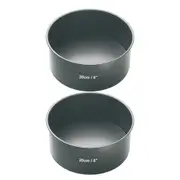 2x Mastercraft 20cm Heavy Loose Base Non-Stick Round Deep Cake Pan Baking Black