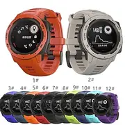 Watch Band for Garmin Instinct Crossover / Tide / Esports / Solar / Tactical, Instinct 2 Tactical / Surf / Solar Silicone Replacement Strap Quick Fit 22mm Ela